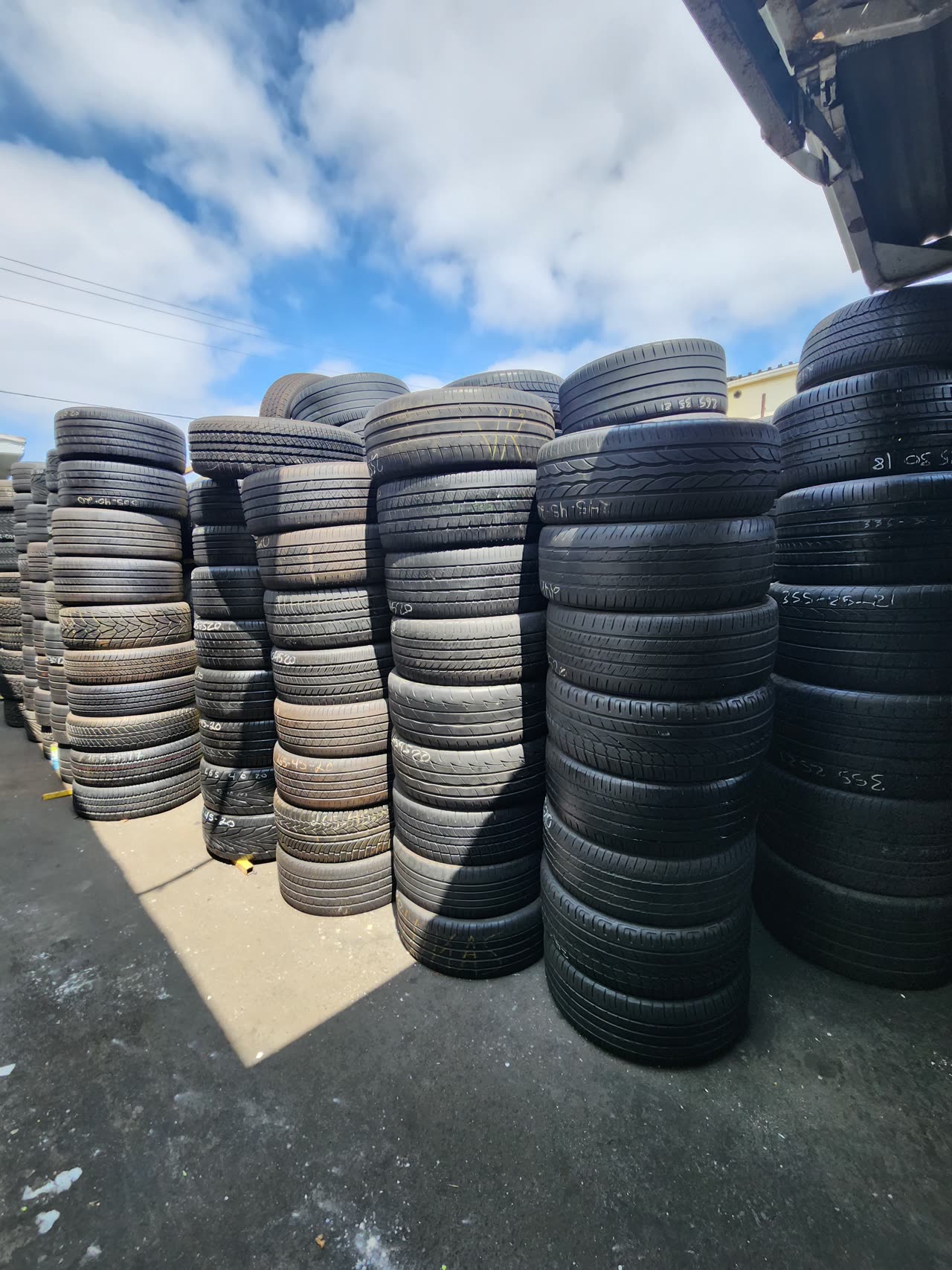 Tire work on the shop floor at Christopher Tire